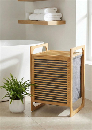 Bambu Çamaşır Sepeti Tekli 35 Litre