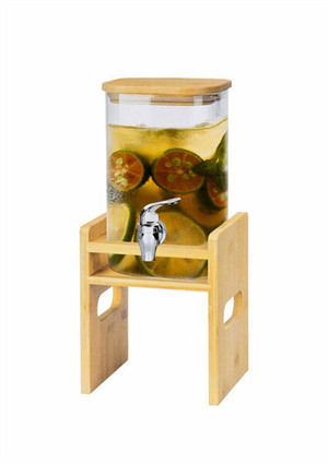 Bambu Detaylı Borosilikat Cam Sebil, Şerbetlik, Sürahi - Küçük boy, 2 Litre 