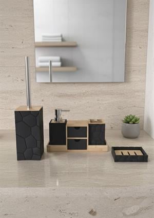 Akrilik Bambu Banyo Seti - 5 Parça Banyo Takımı