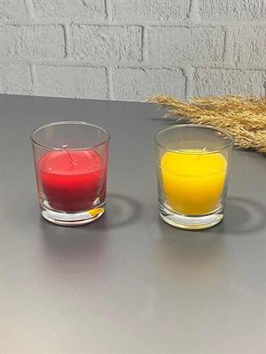 Bardaklı Dekoratif Mum Seti Kokulu Renkli 2 Adet