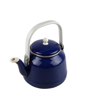 Alev Vintage Demlik - Emaye Çaydanlık Kettle - Lacivert - 2.5 Litre