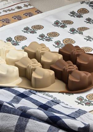 Silikon Kek Kalıbı - Kurdele Desenli 6lı Kurabiye Kalıbı - Isıya Dayanıklı