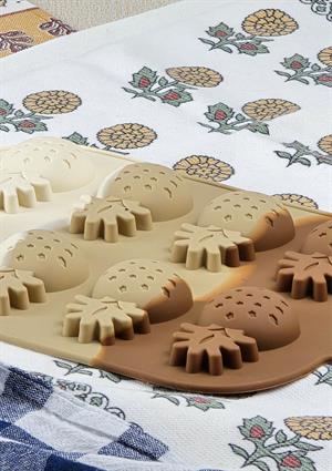 Silikon Kek Kalıbı - Ananas Desenli 8li Kurabiye Kalıbı - Isıya Dayanıklı