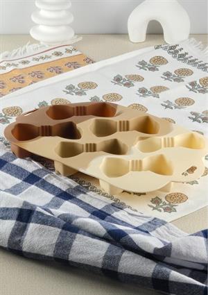 Silikon Kek Kalıbı - Kurdele Desenli 6lı Kurabiye Kalıbı - Isıya Dayanıklı