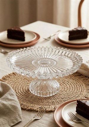 Cam Kek Pasta Standı - Ayaklı Sunum Tabağı 30 CM