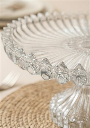 Cam Kek Pasta Standı - Ayaklı Sunum Tabağı 30 CM