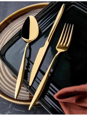Çatal Kaşık Bıçak Seti 36 Parça Vizyon Gold Servis Takımı 