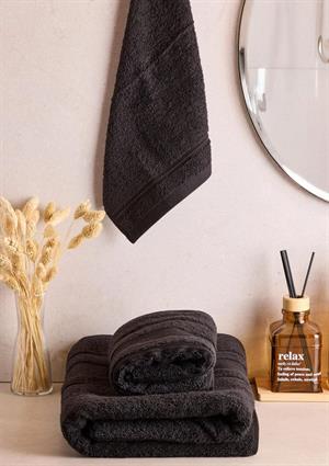 Towy Black 100% Pamuk 3lü Banyo Havlusu Seti