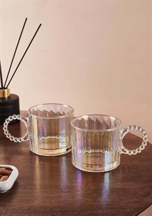 Ringo Luster 2li Cam Kupa Seti - Boncuklu Kulp 2x325 ML