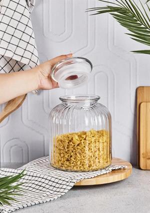 Renato Cam Kavanoz - Çizgili Erzak Kavanozu - 3.75 Litre