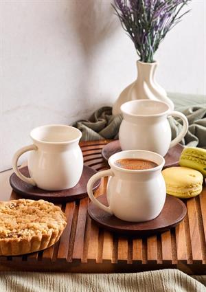 Dark Retro Porselen Kahve Fincanı Seti - 90 ML, 6 Kişilik