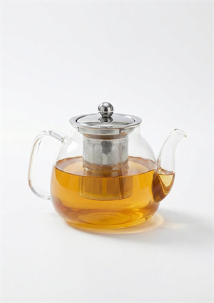 Corbeen Borosilikat Cam Demlik - 1 Litre, Oval