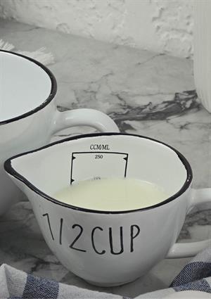 Loza 2li Ölçü Kabı Seti - Porselen Ölçüm Bardağı Takımı - 2 Parça