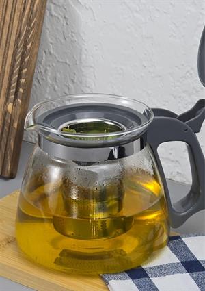 Çay Makinesi Uyumlu Cam Demlik - Süzgeçli Demlik 1100ML