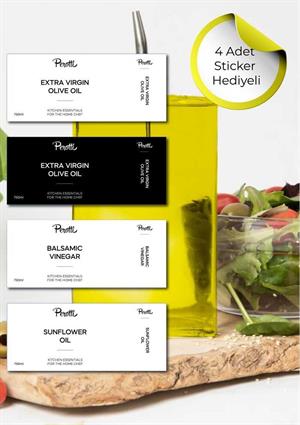 Cam Yağdanlık - Sosluk, Sirkelik - Gold Başlık - 750 ML