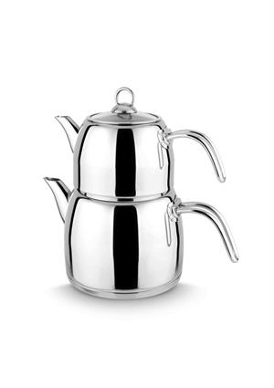 Regno Çaydanlık Seti - 304 Paslanmaz Çelik Çaydanlık Takımı - 4.5+2.5 L