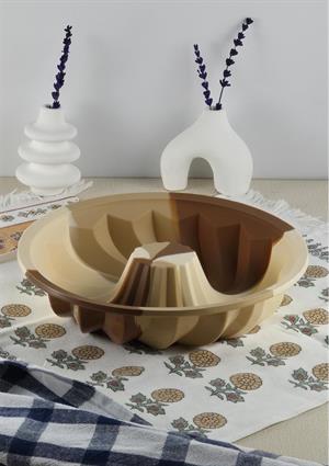 Silikon Kek Kalıbı - Yuvarlak Spiral Desenli Kalıp - Isıya Dayanıklı