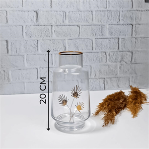Hometarz Ev Dekorasyon Lüx Cam Masa Vazo Dekoratif Süsleme 20 cm