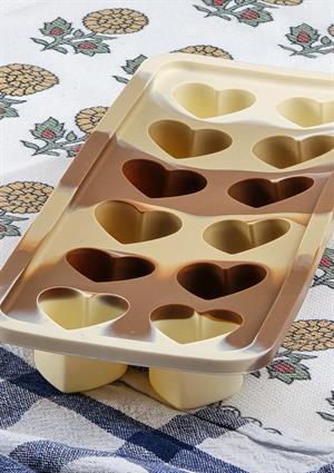 Silikon Kek Kurabiye Kalıbı - 12li Kalp Desenli Kalıp - Isıya Dayanıklı