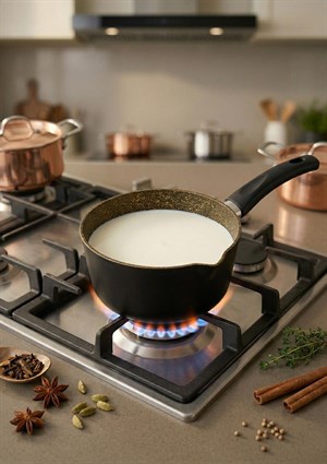 Granit Sütlük Tava Kaçerola Siyah 16 CM