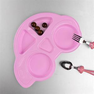 Hometarz Plastik Mama Tabağı 4 Bölmeli Pratik Bebek Yemek Tabağı Çocuk Kahvaltı Tabağı BPA İçermez