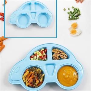 Hometarz Plastik Mama Tabağı 4 Bölmeli Pratik Bebek Yemek Tabağı Çocuk Kahvaltı Tabağı BPA İçermez