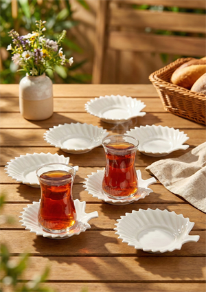 İstiridye Çay Tabağı Seti - 6 Parça, 11 CM