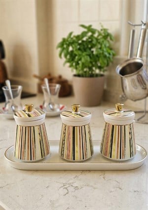 Juvia 3lü Porselen Baharat Takımı - 7 Parça, 150 ML, Küçük Boy