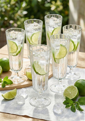 Kahve Yanı Flüt Cam Bardak Seti - 6 Parça, 140 ML