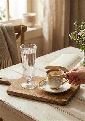 Kahve Yanı Flüt Cam Bardak Seti - 6 Parça, 140 ML