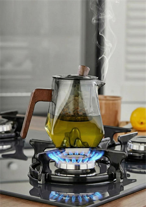 Kinu Füme Borosilikat Cam Demlik - 500 ML, Eğimli