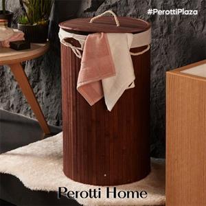 Kirli Çamaşır Sepeti Bambu Çamaşır Selesi Kapaklı Natural Yuvarlak Kirli Sepeti Düz 35x60