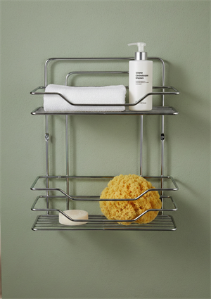 Krom Kaplama Banyo Rafı - 2li Banyo Düzenleyici 35x30 CM