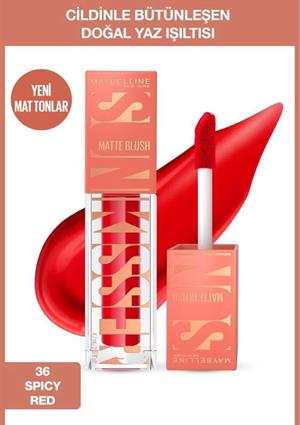 Maybelline New York Sunkisser Hazy Matte Likit Allık - 36 Spicy Red
