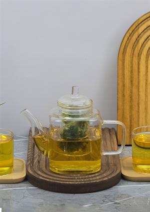 Mini Boy Borosilikat Cam Demlik - Süzgeçli Cam Bitki Demliği - 400 ML
