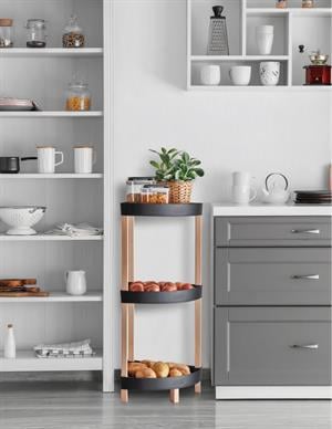 Hometarz Ahşap 3 Katlı Mutfak Banyo Düzenleyici Organizer Rafı 