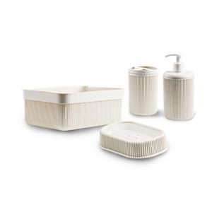 Hometarz 4 lü Plastik Banyo Seti Fırçalık Sabunluk Organizer