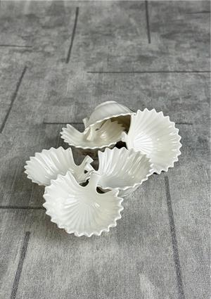 Porselen İstiridye Reçellik Sosluk 6 lı Sunumluk Set | Hometarz