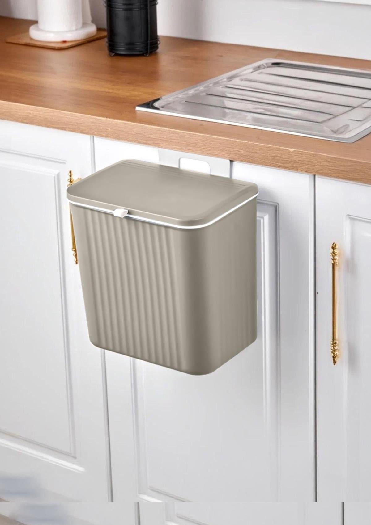 Askılı Çöp Kovası - Asılabilir Mutfak Çöp Kovası - Tezgah Üstü - Plastik, 15 Litre