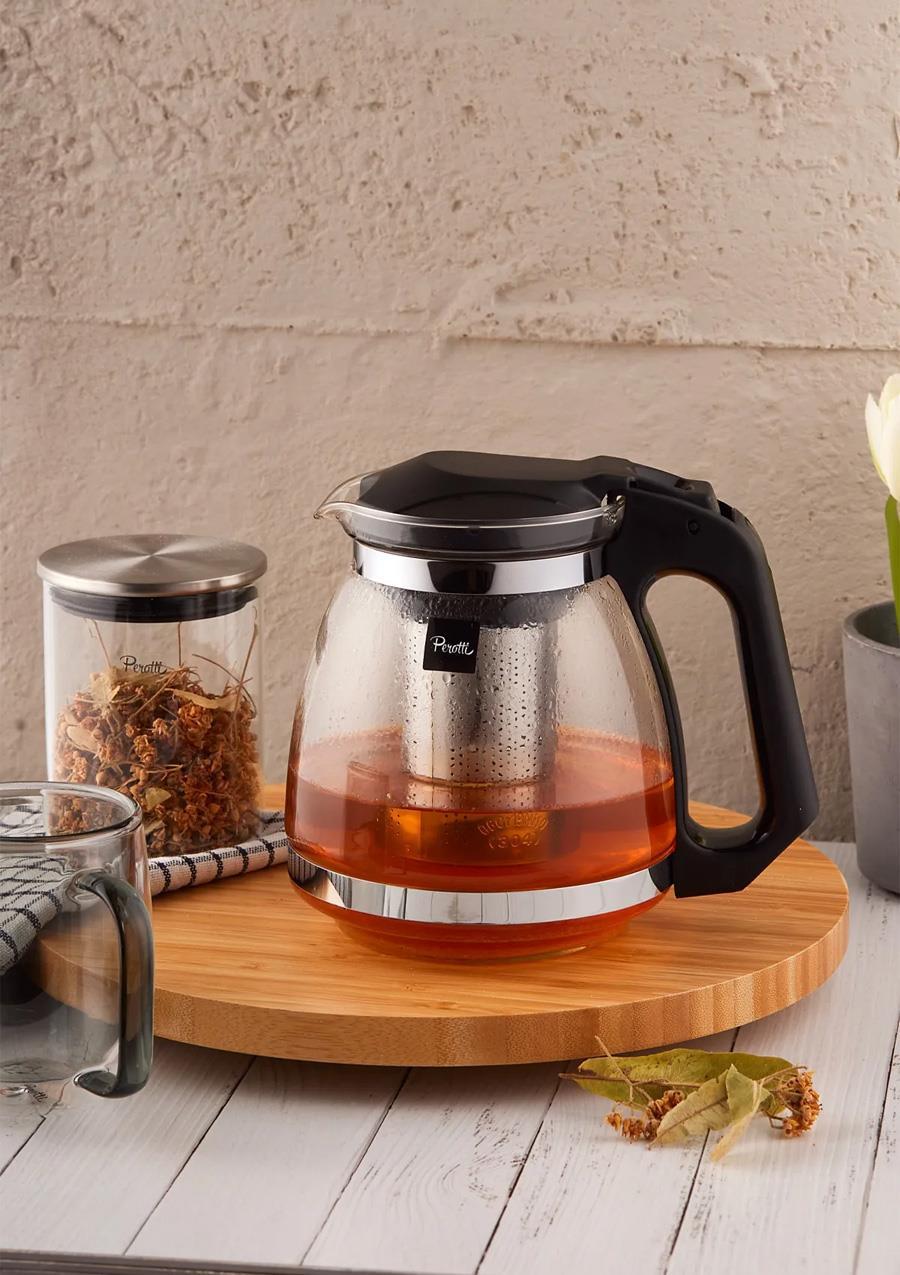 Luca Süzgeçli Cam Demlik - Çay Makinesi Uyumlu Cam Demlik - 1500 ML