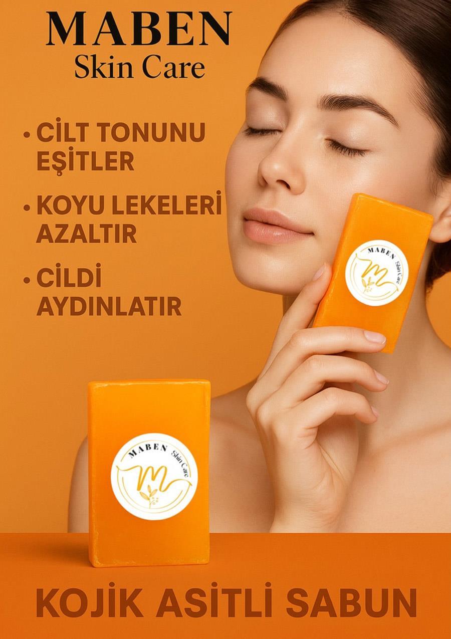 Maben Doğal Kojik Asit & Zerdeçal Sabun - Beyazlatıcı, Ton Eşitleyici