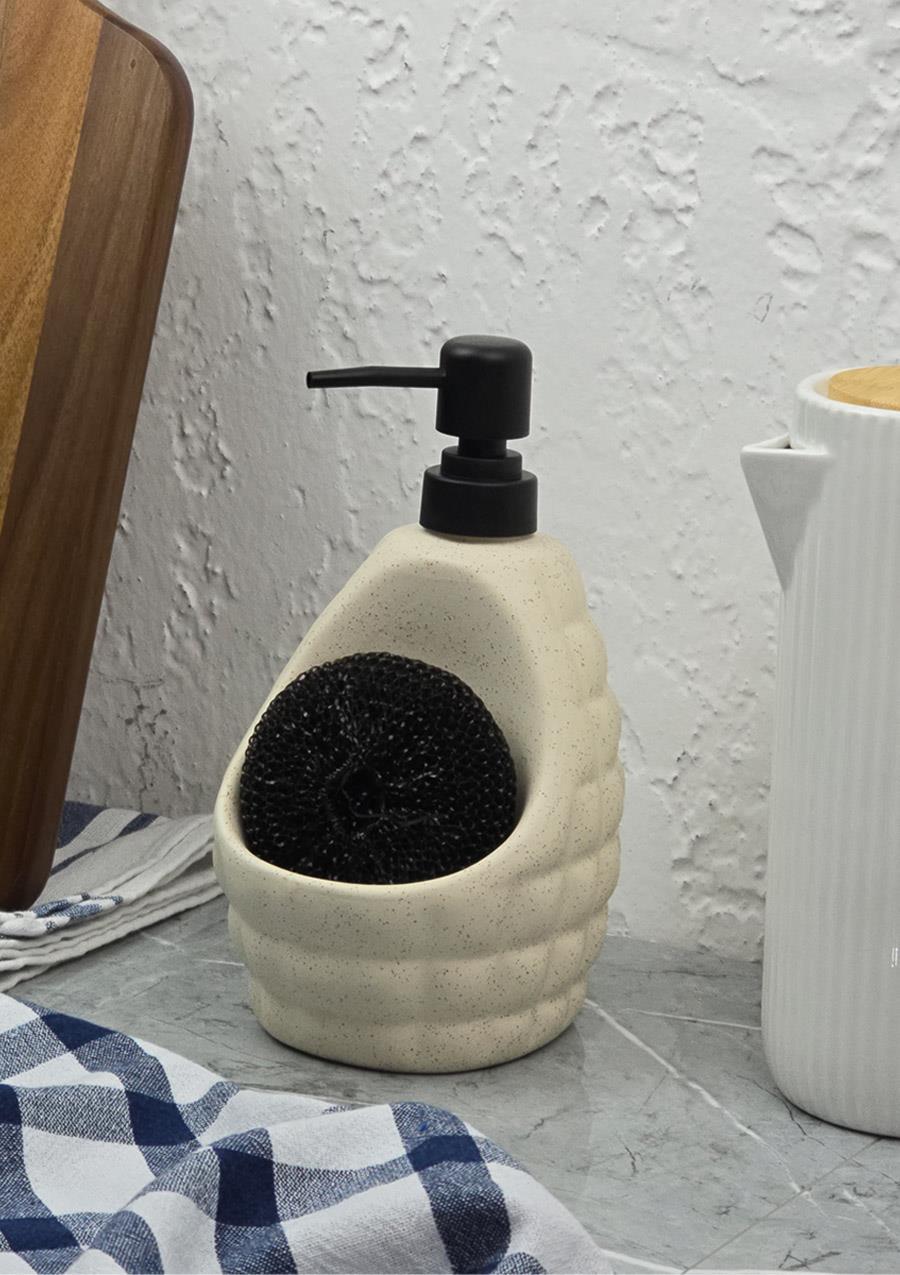 Taş Desenli Sıvı Sabunluk - Sünger Hazneli Mutfak Sabunluğu - 700 ML -  Baklava Desen