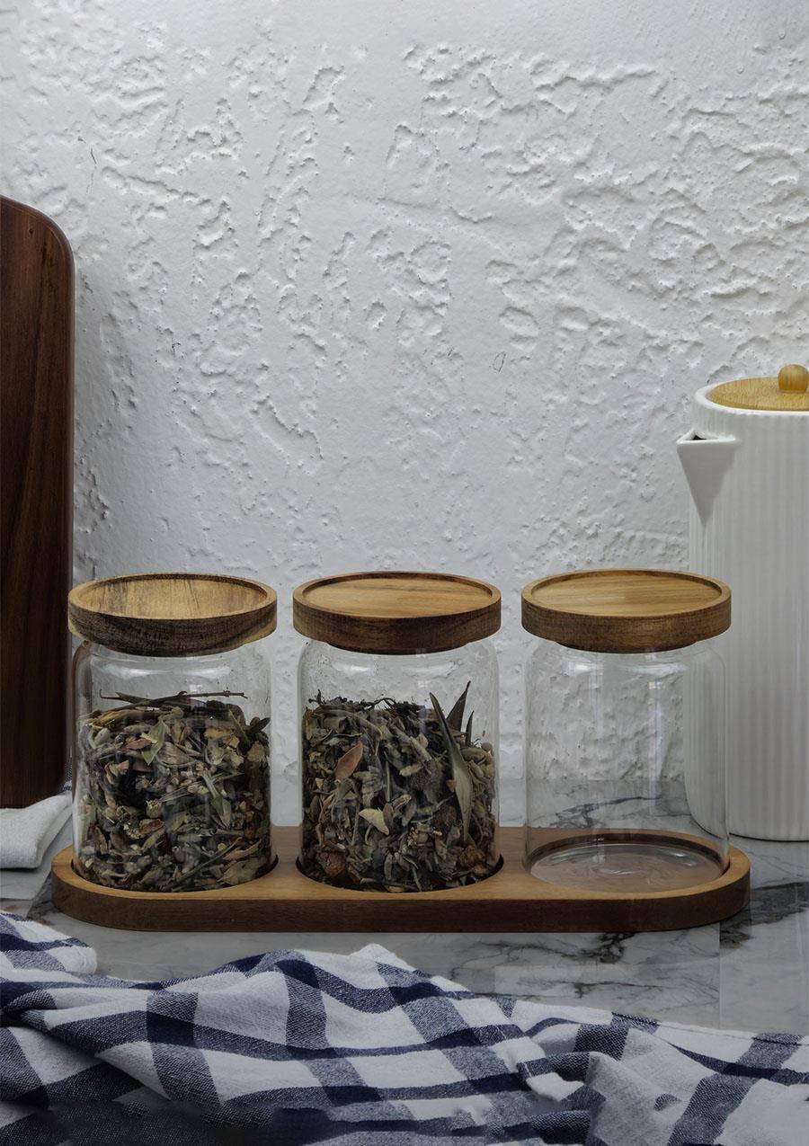 Akasya 3lü Kavanoz Seti - Cam Kavanoz Takımı - 3x600 ML