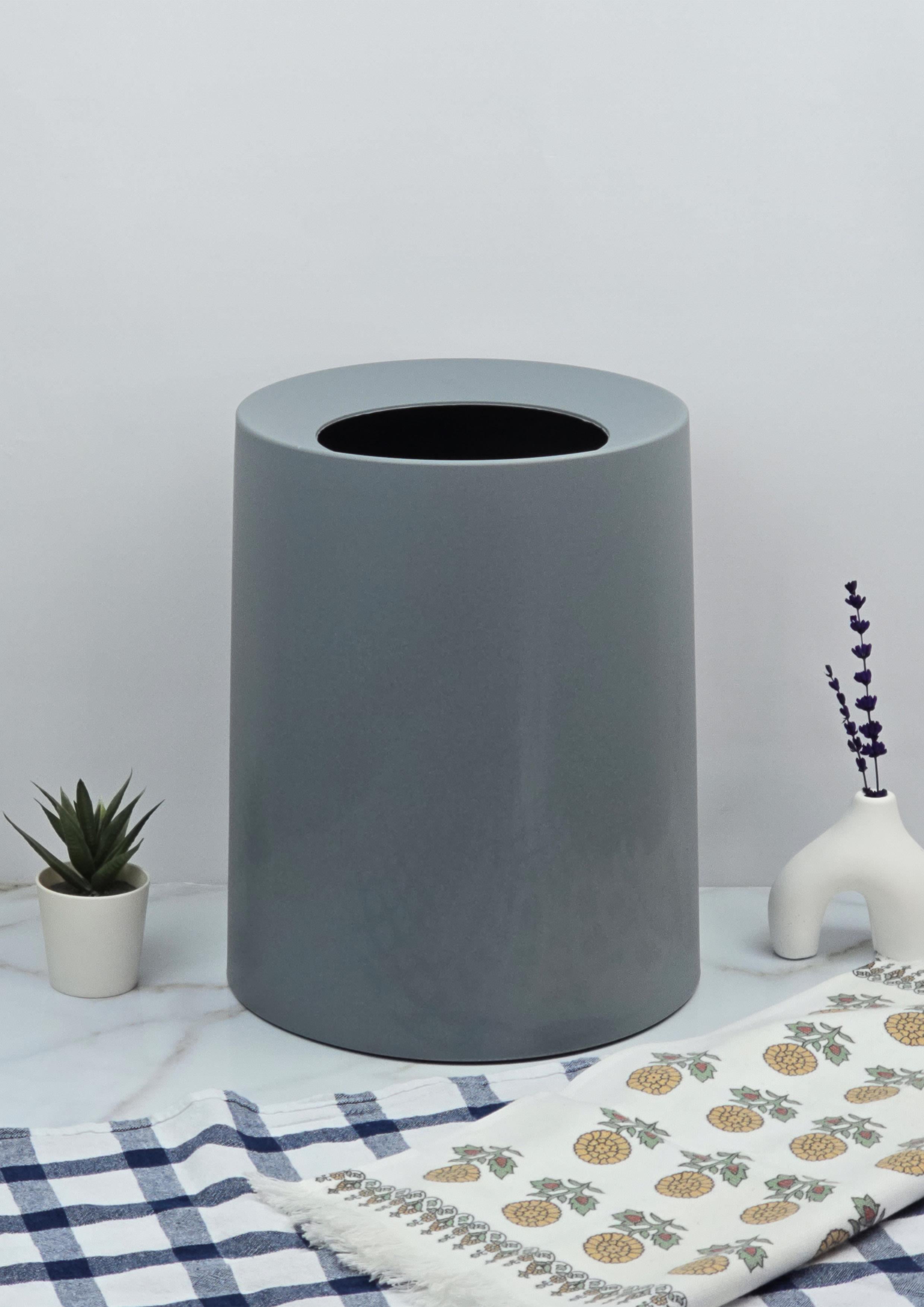 Poşet Göstermeyen Çöp Kovası - 2 Parça Plastik Çöp Kovası - Banyo, Mutfak - 8 Litre