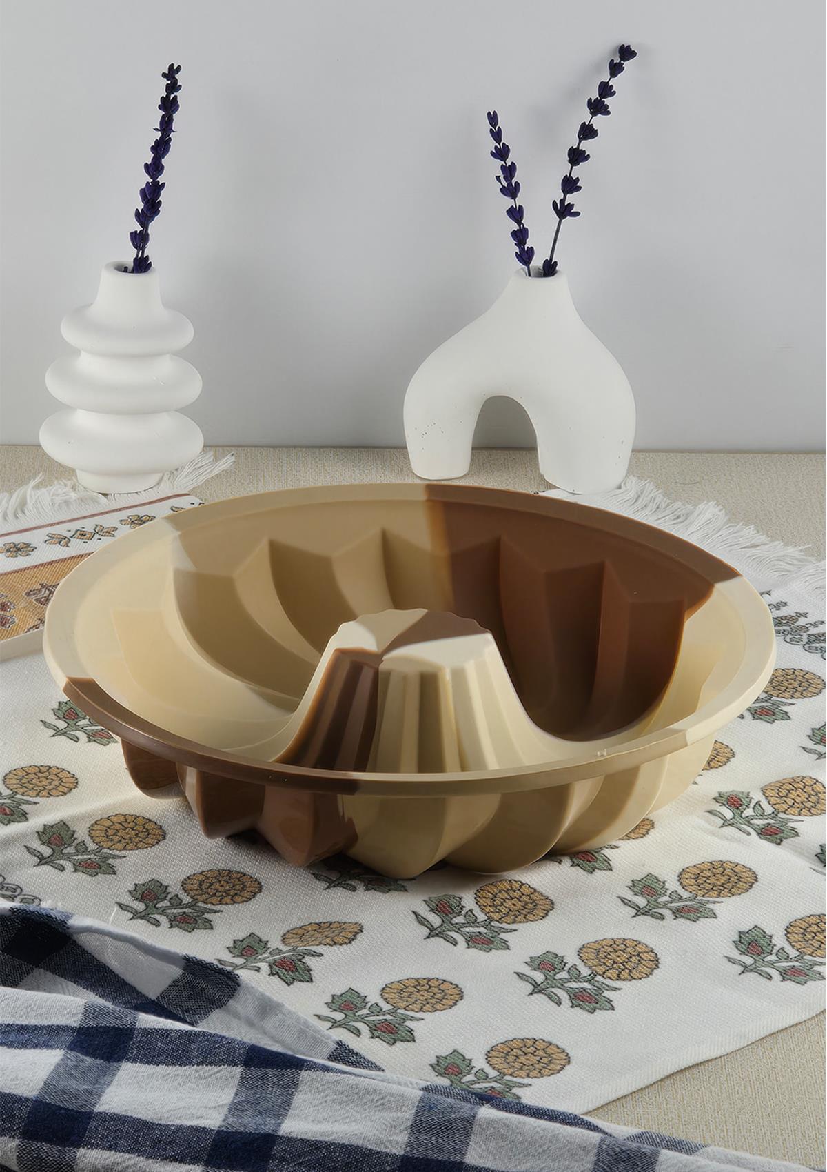 Silikon Kek Kalıbı - Yuvarlak Spiral Desenli Kalıp - Isıya Dayanıklı