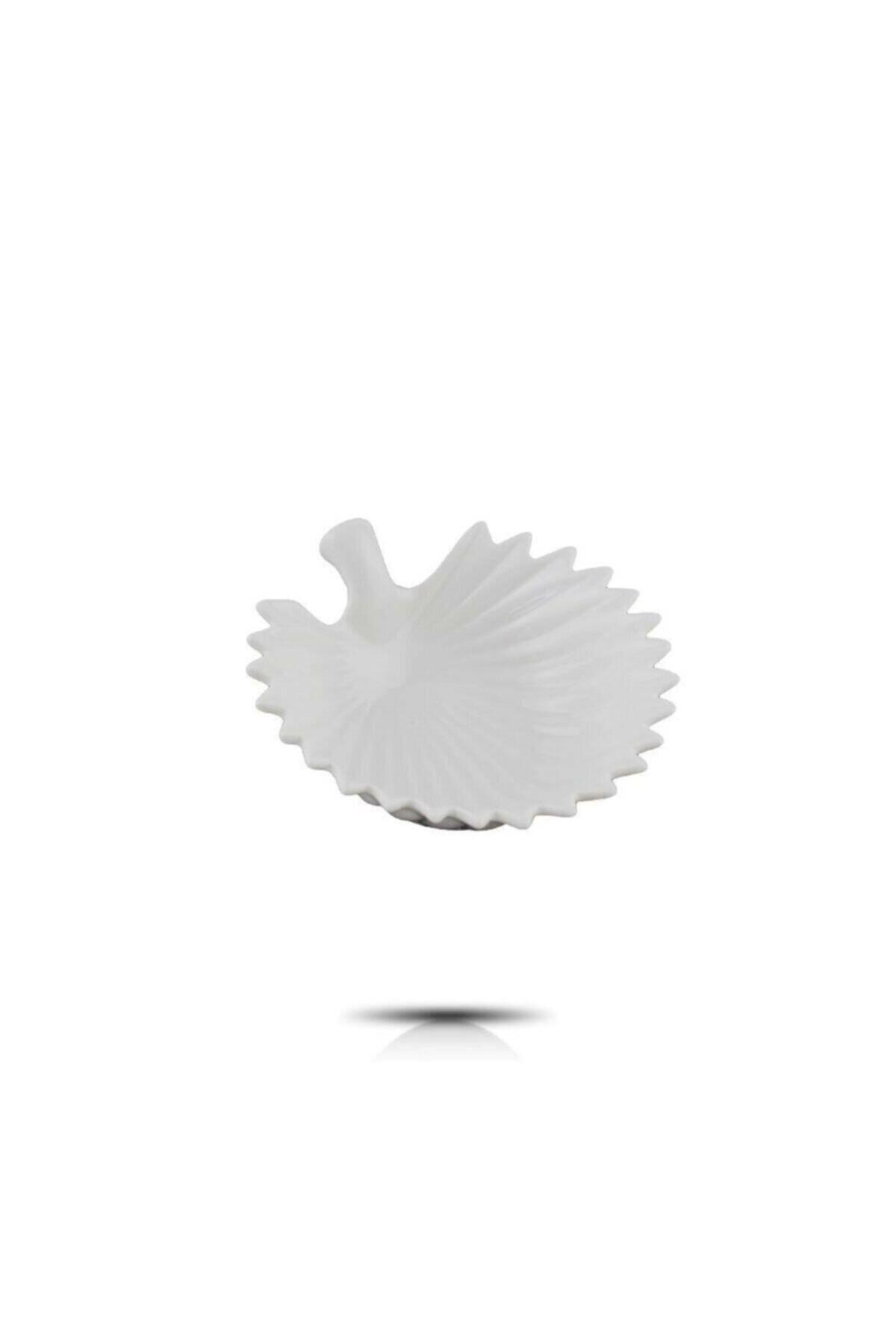 Porselen İstiridye Reçellik Çerezlik Beyaz 6'lı 12 Cm | Hometarz