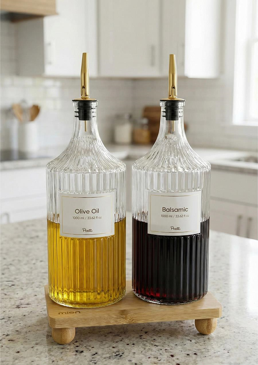 Viking 2'li Cam Yağlık Seti - 3 Parça, 2x1 Litre, Gold