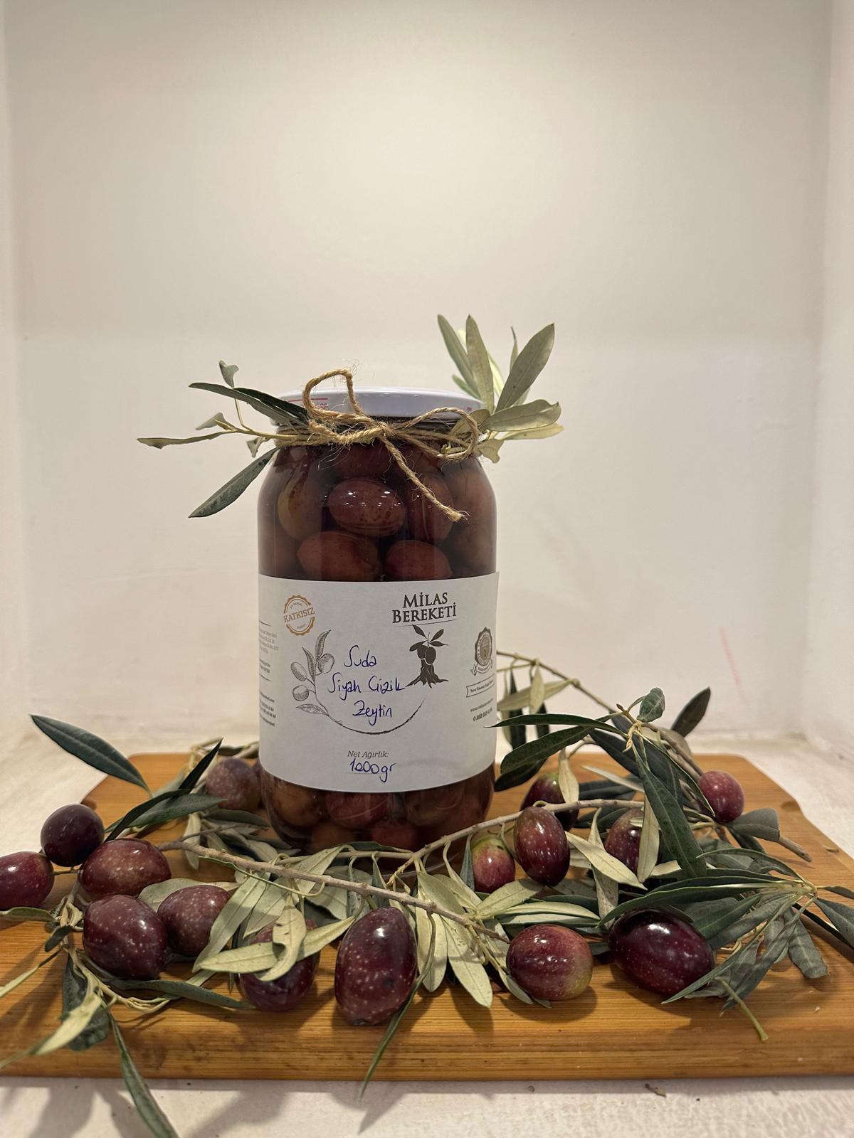 MİLAS USULÜ SİYAH ÇİZİK ZEYTİN / SUDA (1kg )