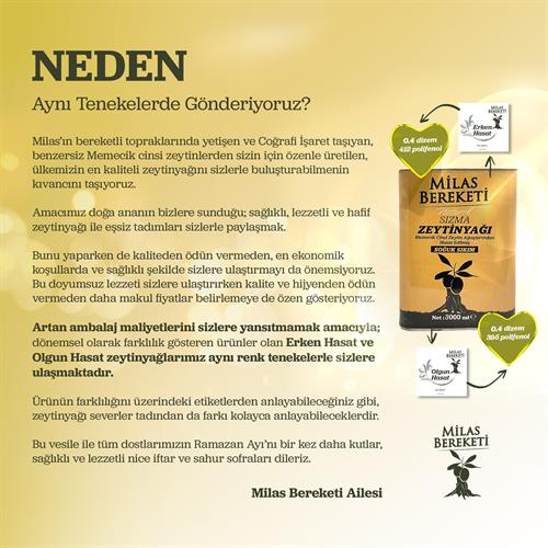 YENİ SEZON 2025 MEMECİK ZEYTİNİNDEN SOĞUK SIKIM PREMIUM SIZMA ZEYTİNYAĞI 3L (Memecik Zeytini / 0.4 Dizem / 412 Polifenol)