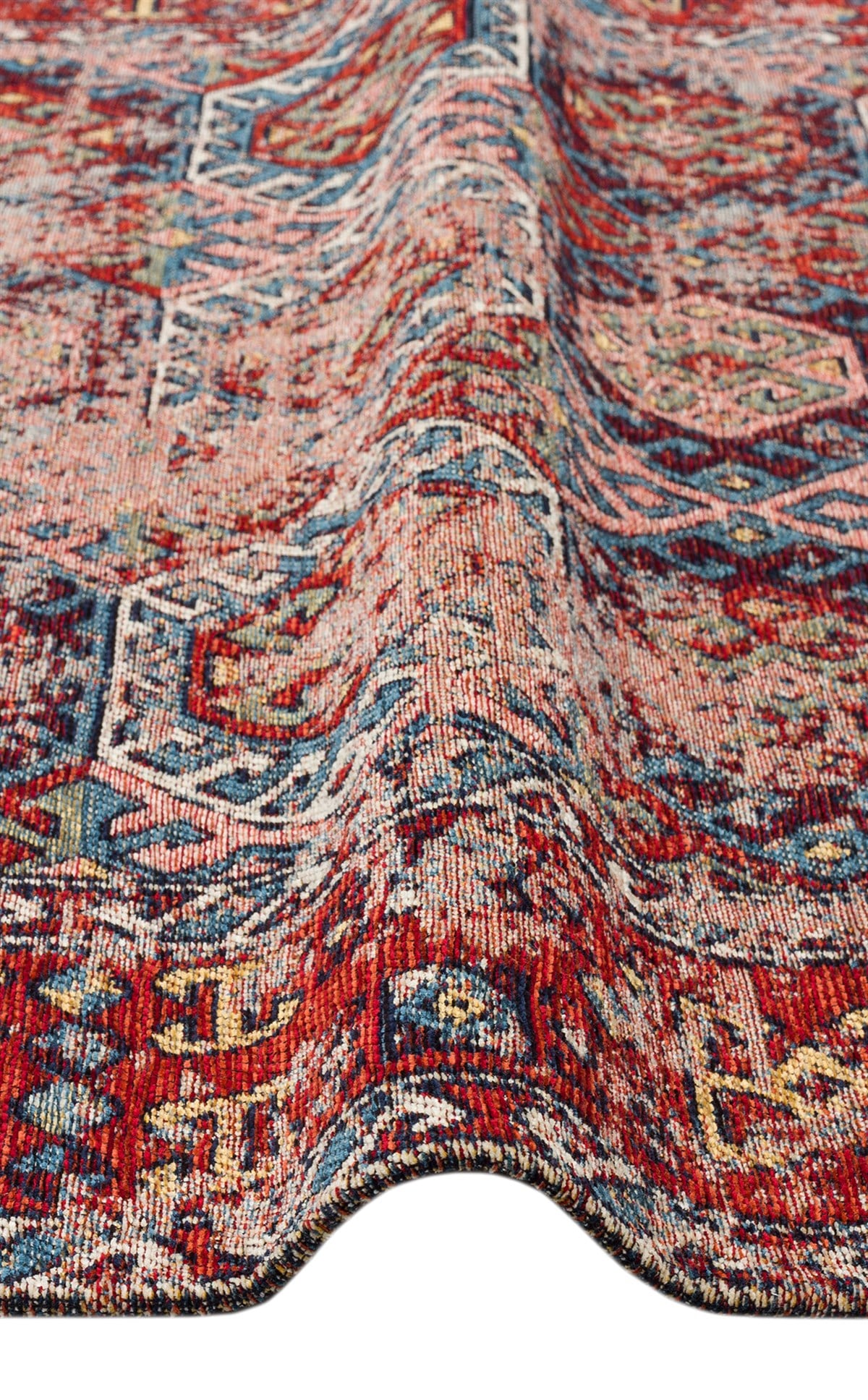 ANADOLU KILIM AND 03 MULTY  Geleneksel Anadolu Motifli Yıkanabilir Kaymaz Tabanlı Şönil Dokuma Halı